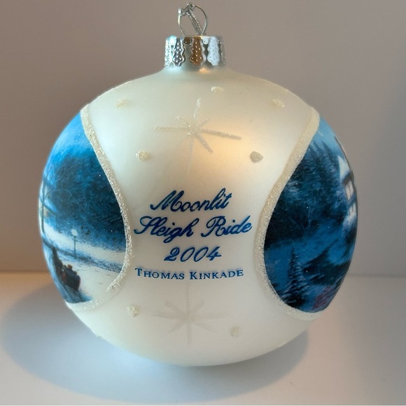 Thomas Kinkade Moonlit Sleigh Ride 2004 Ornament - Picture 2 of 11